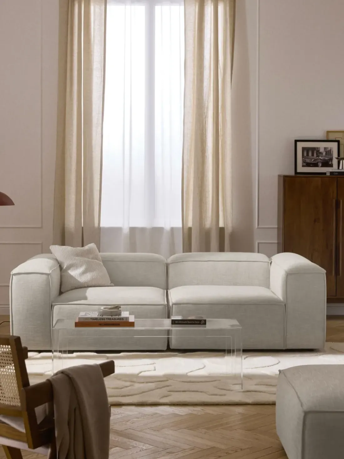 Sofá modular de mezcla de lino Lennon (3 plazas)