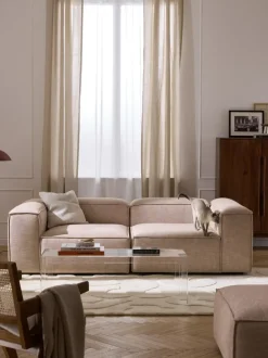 Sofá modular de mezcla de lino Lennon (3 plazas)