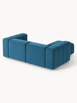 Sofá modular de terciopelo con reposapiés Lena (3 plazas)