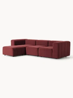 Sofá modular de terciopelo con reposapiés Lena (4 plazas)