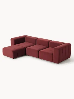 Sofá modular de terciopelo con reposapiés Lena (4 plazas)