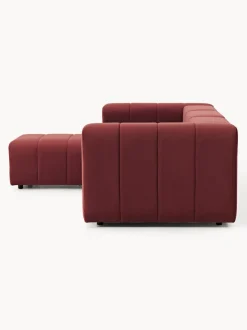 Sofá modular de terciopelo con reposapiés Lena (4 plazas)
