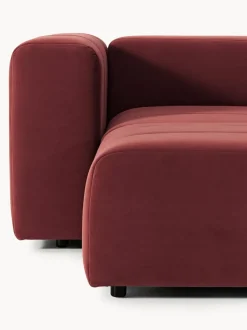 Sofá modular de terciopelo con reposapiés Lena (4 plazas)