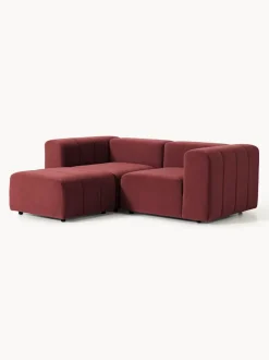Sofá modular de terciopelo con reposapiés Lena (3 plazas)