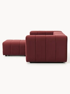 Sofá modular de terciopelo con reposapiés Lena (3 plazas)