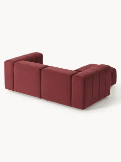 Sofá modular de terciopelo con reposapiés Lena (3 plazas)