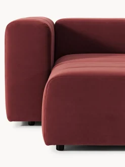 Sofá modular de terciopelo con reposapiés Lena (3 plazas)