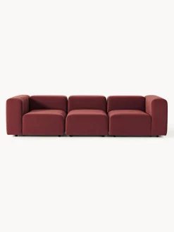 Sofá modular de terciopelo con reposapiés Lena (3 plazas)