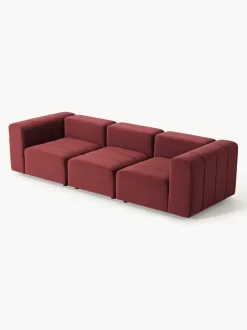 Sofá modular de terciopelo con reposapiés Lena (3 plazas)
