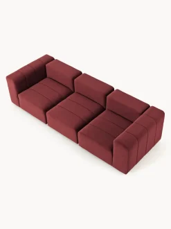 Sofá modular de terciopelo con reposapiés Lena (3 plazas)