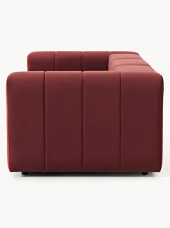 Sofá modular de terciopelo con reposapiés Lena (3 plazas)
