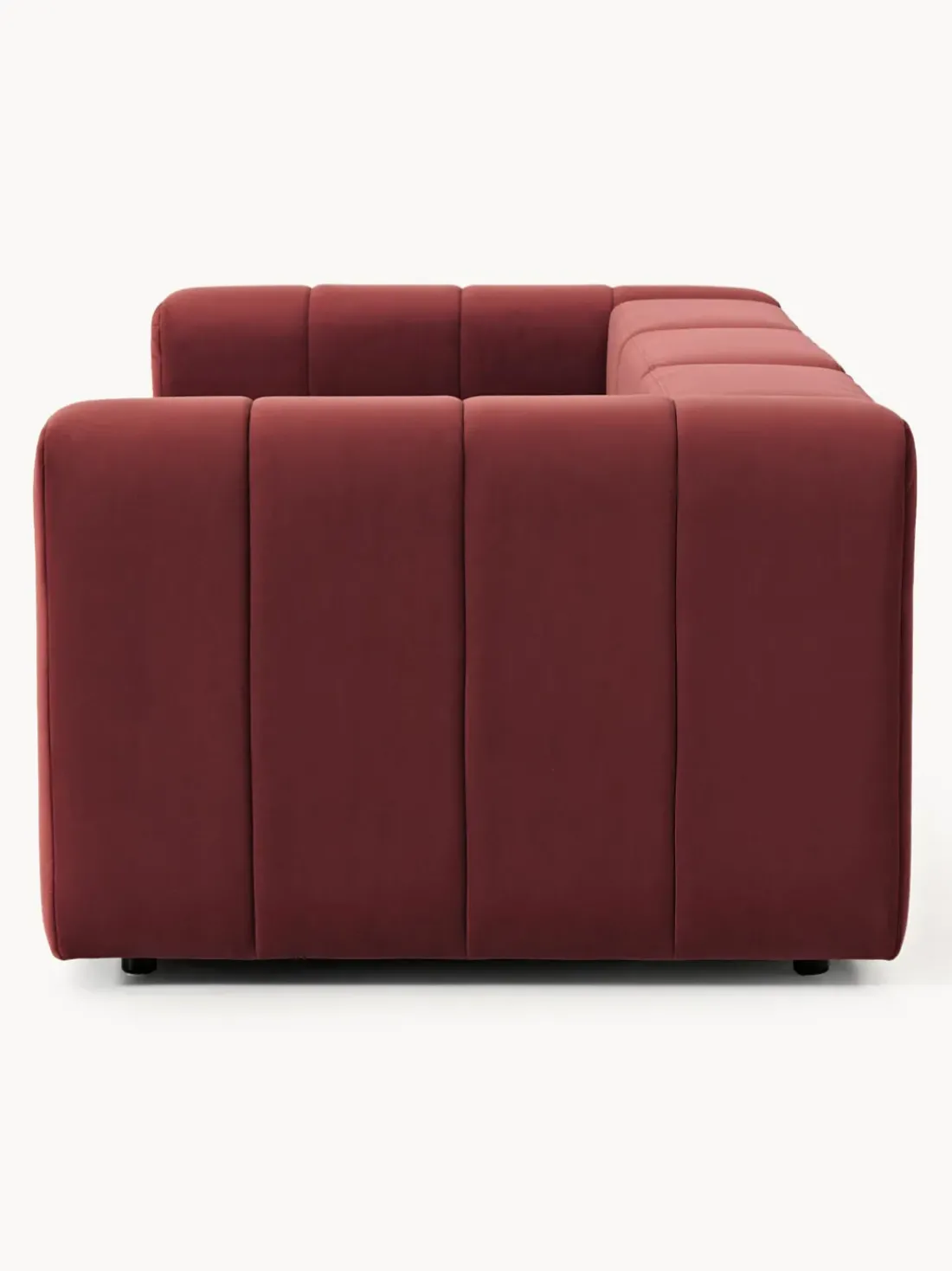 Sofá modular de terciopelo con reposapiés Lena (3 plazas)