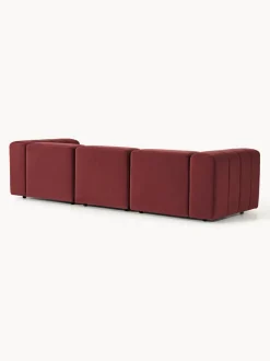 Sofá modular de terciopelo con reposapiés Lena (3 plazas)
