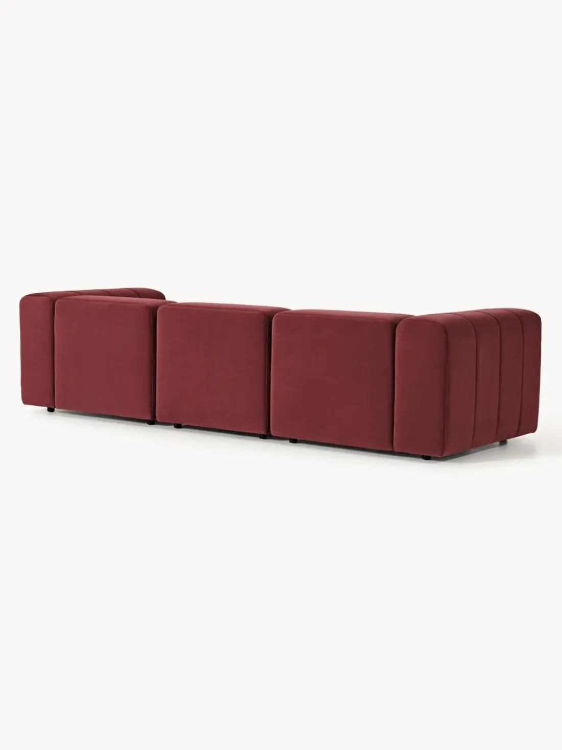 Sofá modular de terciopelo con reposapiés Lena (3 plazas)
