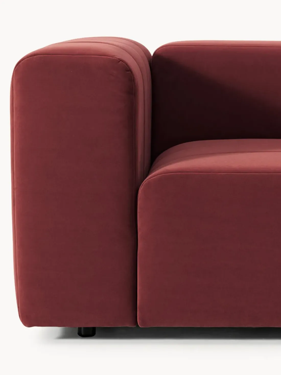 Sofá modular de terciopelo con reposapiés Lena (3 plazas)