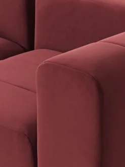 Sofá modular de terciopelo con reposapiés Lena (3 plazas)
