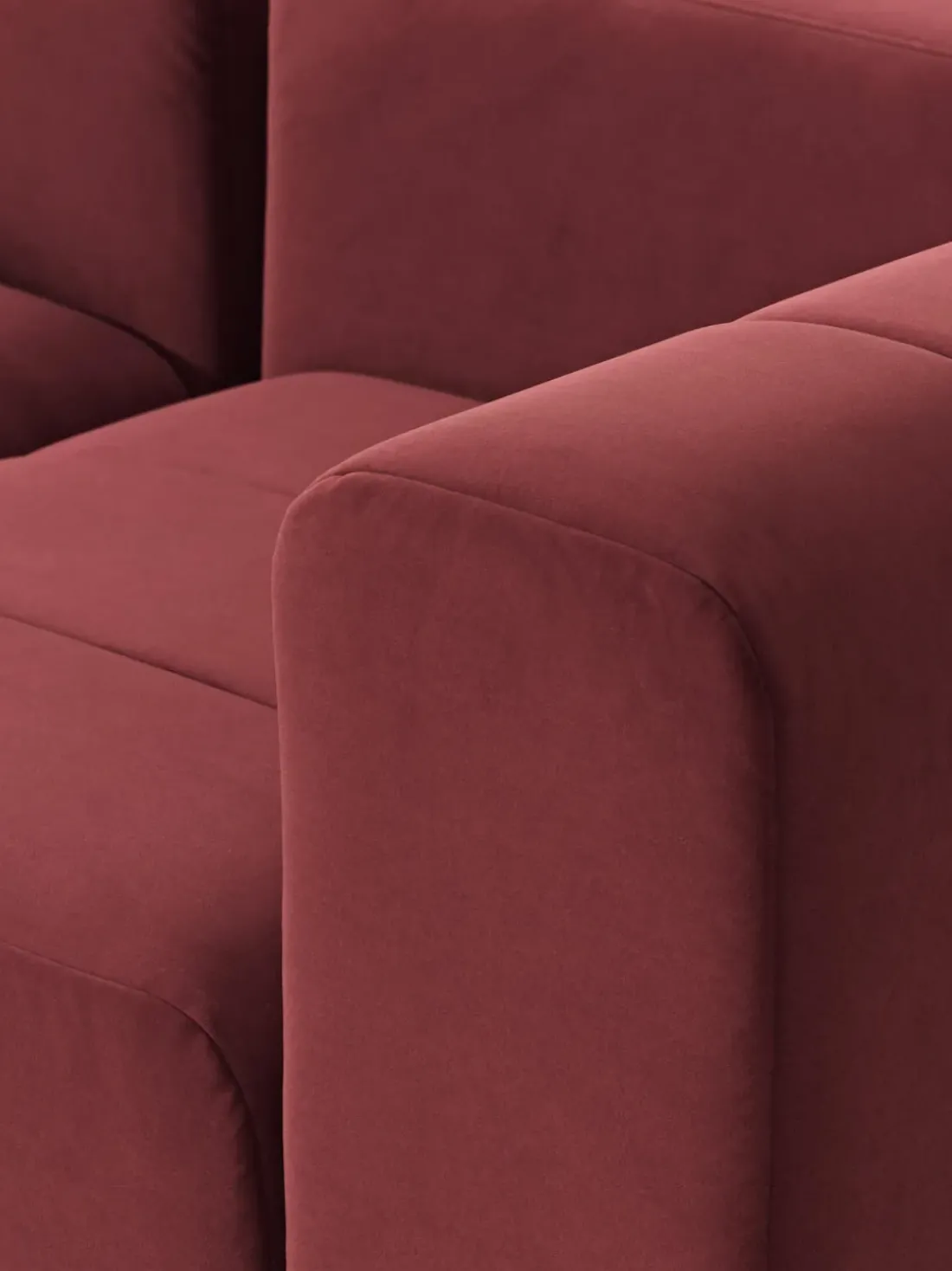 Sofá modular de terciopelo con reposapiés Lena (3 plazas)