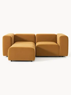 Sofá modular de terciopelo con reposapiés Lena (3 plazas)