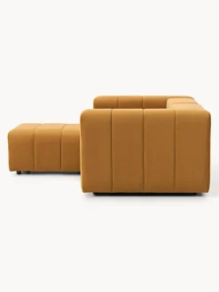 Sofá modular de terciopelo con reposapiés Lena (3 plazas)