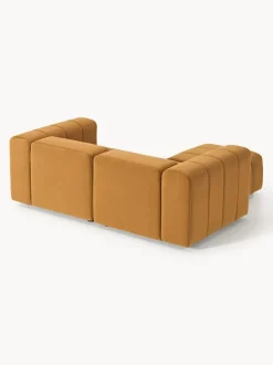 Sofá modular de terciopelo con reposapiés Lena (3 plazas)