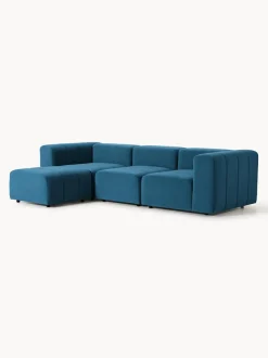 Sofá modular de terciopelo con reposapiés Lena (4 plazas)