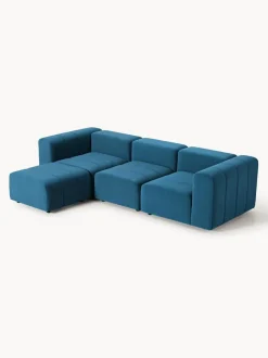 Sofá modular de terciopelo con reposapiés Lena (4 plazas)