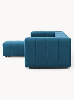 Sofá modular de terciopelo con reposapiés Lena (4 plazas)
