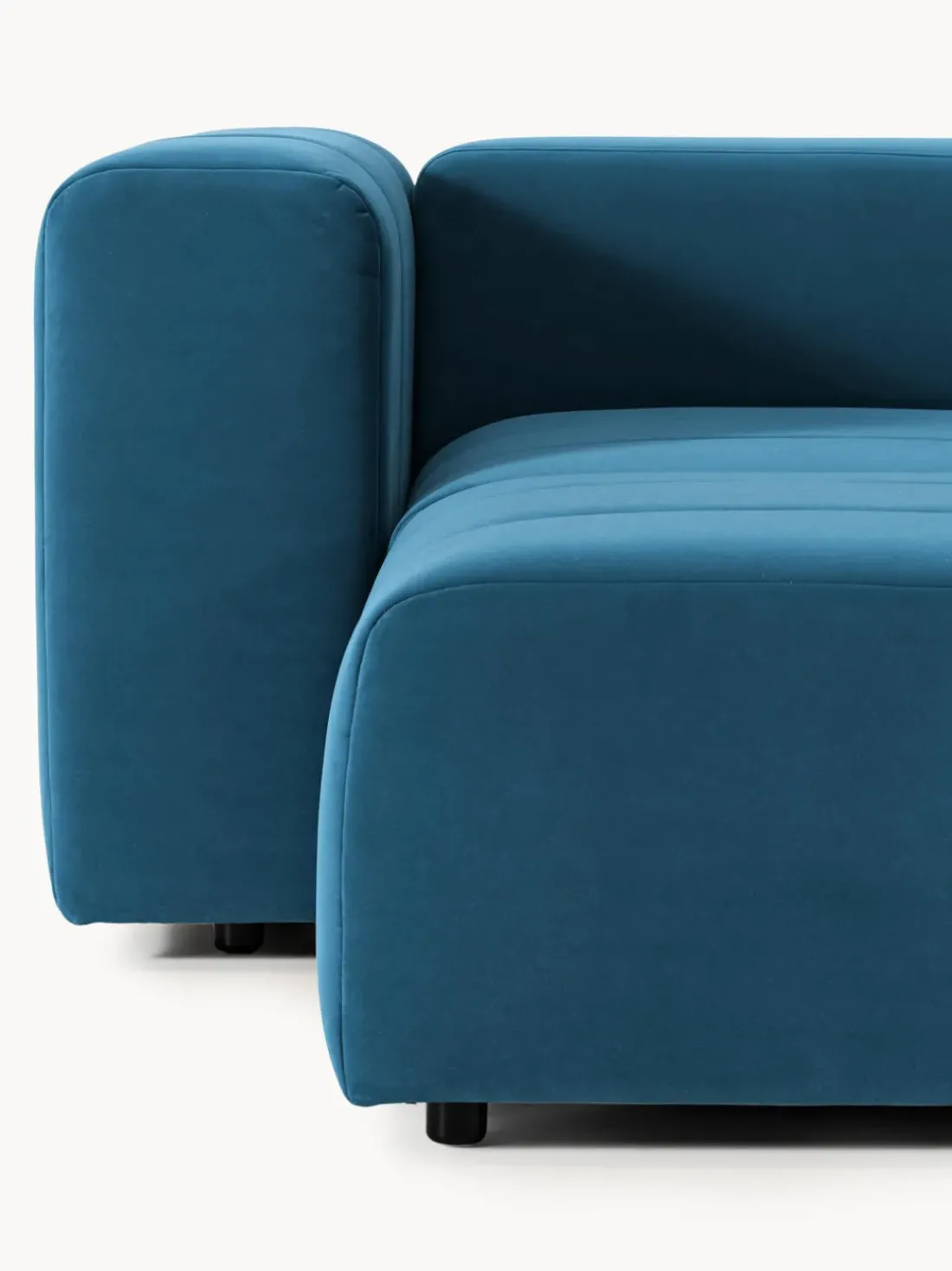 Sofá modular de terciopelo con reposapiés Lena (4 plazas)