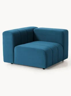 Sofá modular de terciopelo con reposapiés Lena, (3 plazas)
