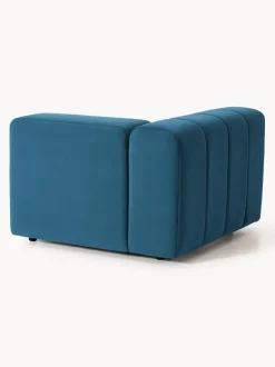 Sofá modular de terciopelo con reposapiés Lena, (3 plazas)