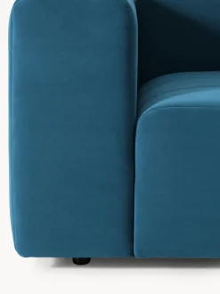 Sofá modular de terciopelo con reposapiés Lena, (3 plazas)