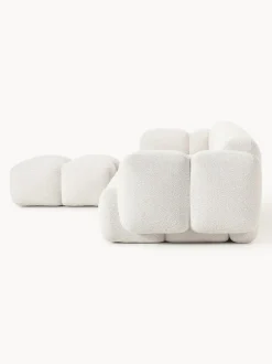 Sofá modular en tejido bouclé con reposapiés Tayla (4 plazas)