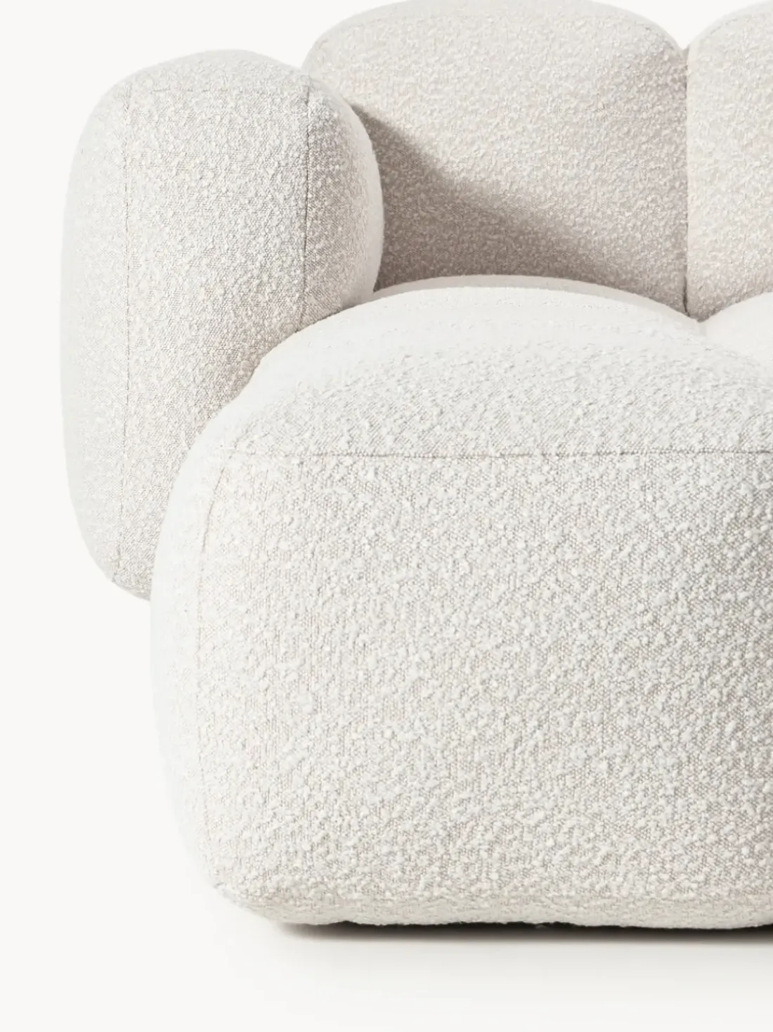 Sofá modular en tejido bouclé con reposapiés Tayla (4 plazas)