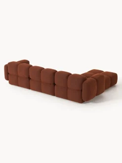 Sofá modular en tejido bouclé con reposapiés Tayla (4 plazas)