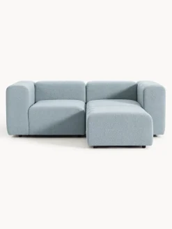 Sofá modular en tejido bouclé Lena (3 plazas), con reposapiés