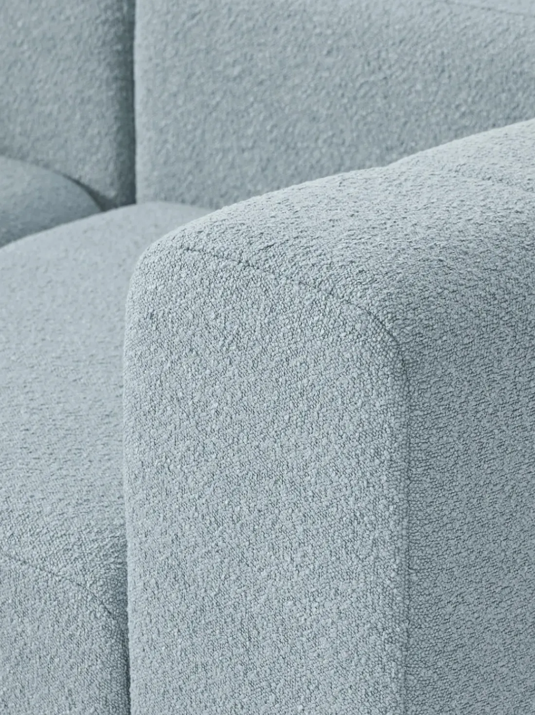 Sofá modular en tejido bouclé Lena (3 plazas), con reposapiés