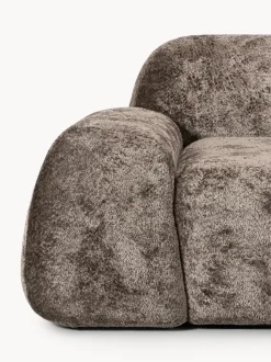 Sofá rinconera de borreguillo bouclé artesanal Wolke (4 plazas)