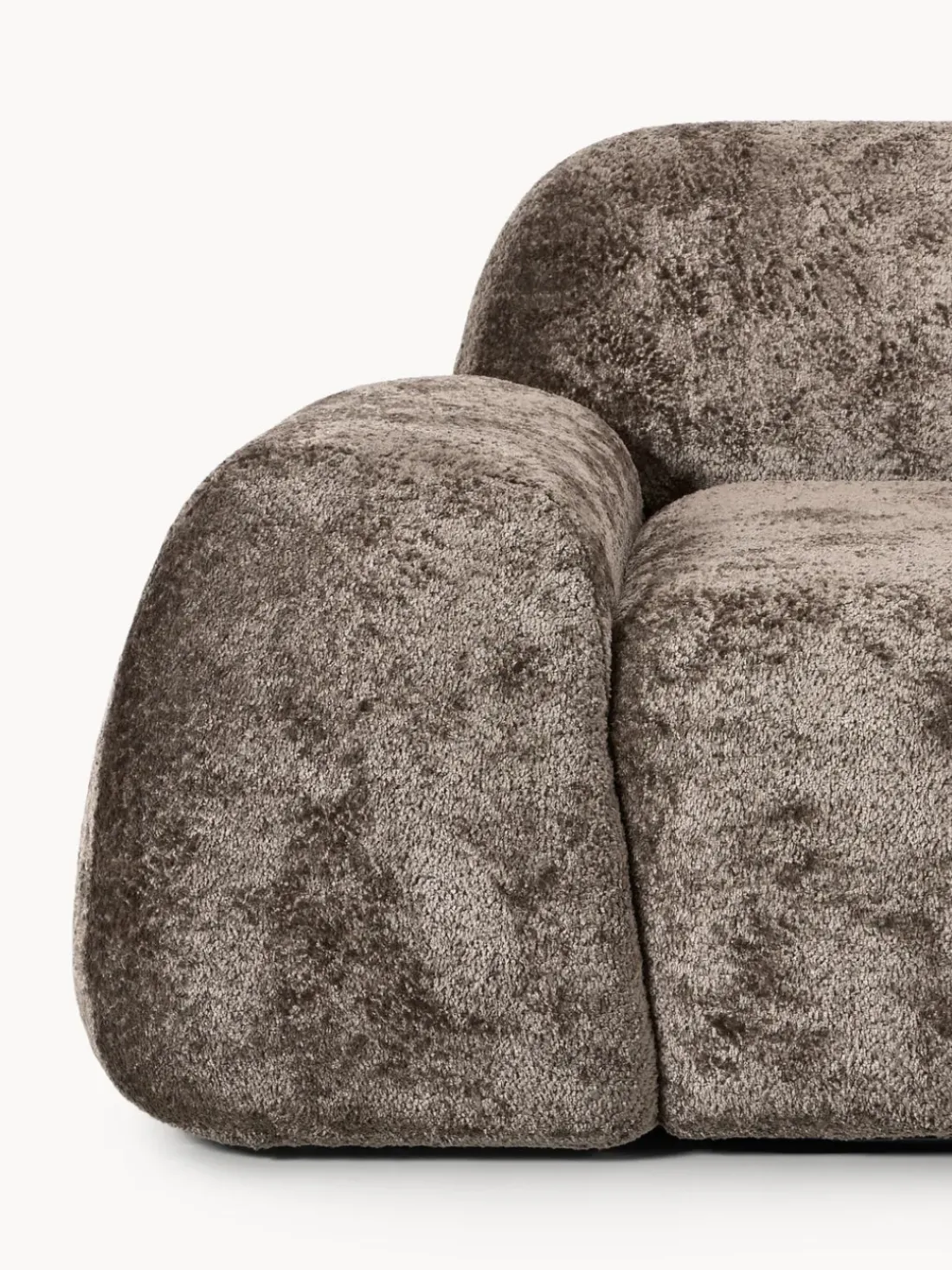 Sofá rinconera de borreguillo bouclé artesanal Wolke (4 plazas)