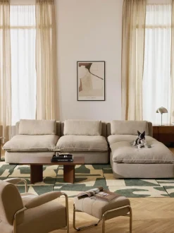 Sofá rinconera grande modular con reposapiés Felix