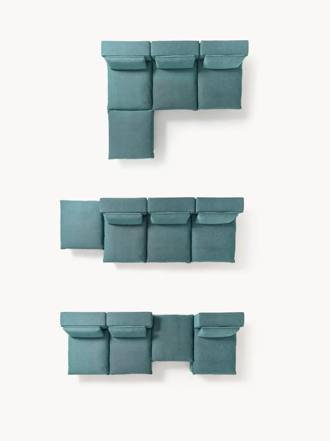 Sofá rinconera grande modular con reposapiés Felix