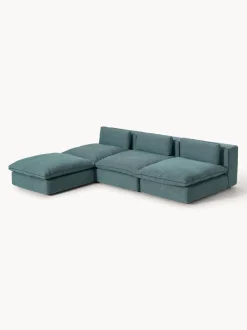 Sofá rinconera grande modular con reposapiés Felix