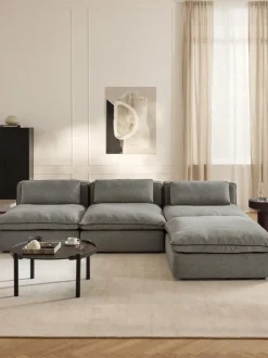 Sofá rinconera grande modular con reposapiés Felix