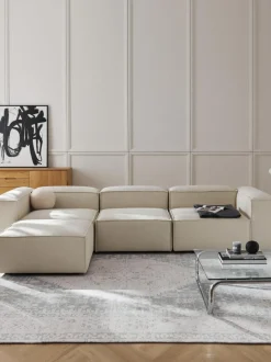 Sofá rinconera modular con reposapiés izquierdo/derecho Lennon (4 plazas)