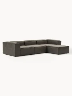 Sofá rinconera modular de cuero reciclado con reposapiés izquierdo/derecho Lennon (4 plazas)