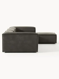 Sofá rinconera modular de cuero reciclado con reposapiés izquierdo/derecho Lennon (4 plazas)