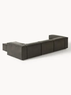 Sofá rinconera modular de cuero reciclado con reposapiés izquierdo/derecho Lennon (4 plazas)