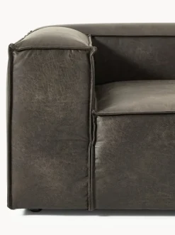 Sofá rinconera modular de cuero reciclado con reposapiés izquierdo/derecho Lennon (4 plazas)
