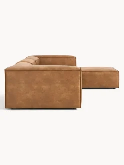 Sofá rinconera modular de cuero reciclado con reposapiés izquierdo/derecho Lennon (4 plazas)