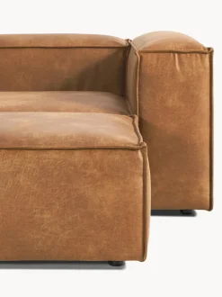 Sofá rinconera modular de cuero reciclado con reposapiés izquierdo/derecho Lennon (4 plazas)