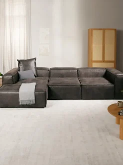 Sofá rinconera modular de cuero reciclado Lennon